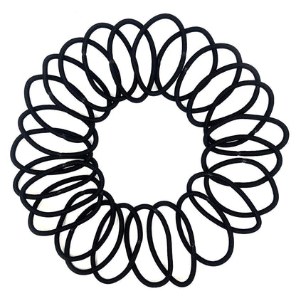 Scunci Thick Hair Black Elastics – All Day Strong Hold No-Damage, 5mm Thickness, 24-Pieces per Pack (2-Pack)