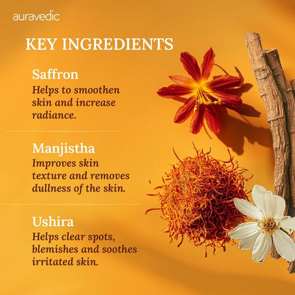 Auravedic Kumkumadi Oil Pure Saffron for Ultra Radiant Skin | Ayurvedic Face Oil for Dull, Dehydrated & Tired Skin | Lightweight Hydrating Formula for Smooth Texture | 3.38 Fl Oz