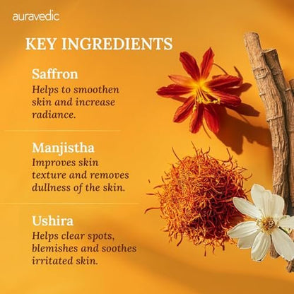 Auravedic Kumkumadi Oil Pure Saffron for Ultra Radiant Skin | Ayurvedic Face Oil for Dull, Dehydrated & Tired Skin | Lightweight Hydrating Formula for Smooth Texture | 3.38 Fl Oz