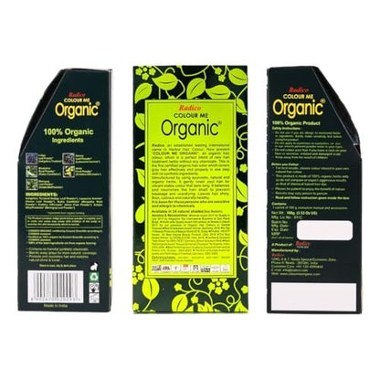 Radico Colour Me Organic Hair Colour - Soft Black (100g) | Permanent Natural Hair Dye