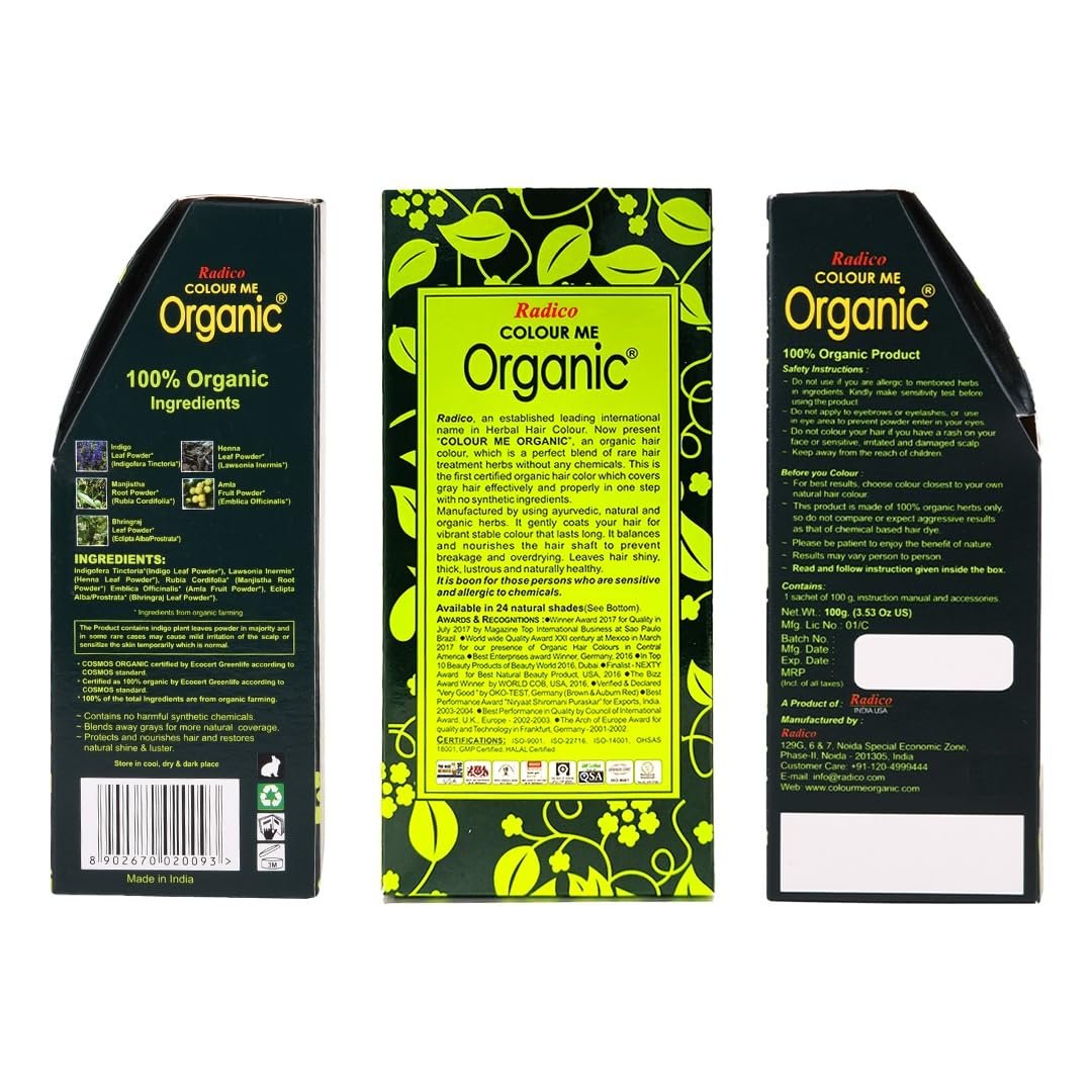 Radico Colour Me Organic Hair Colour - Soft Black (100g) | Permanent Natural Hair Dye - görsel 7