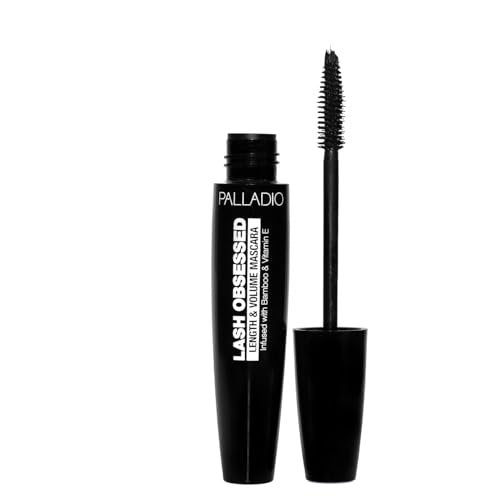 Palladio Lash Obsessed Mascara - Extreme Definition Lengthening Mascara, Amplifies Volume & Fullness, Black, 0.41 Fl Oz Avelisse