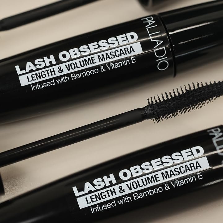 Palladio Lash Obsessed Mascara - Extreme Definition Lengthening Mascara, Amplifies Volume & Fullness, Black, 0.41 Fl Oz Avelisse