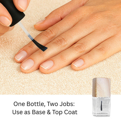 Dr.'s Remedy Total Two-In-One Base And Top Coat Nail Polish Clear Glaze - Quick Dry, Organic Nail Polish Base & Top Coat, 0.5 Fl Oz Avelisse
