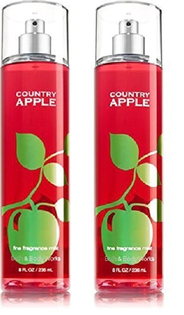 Bath & Body Works Country Apple Fine Fragrance Mist - 8 oz (Pack of 2) Avelisse