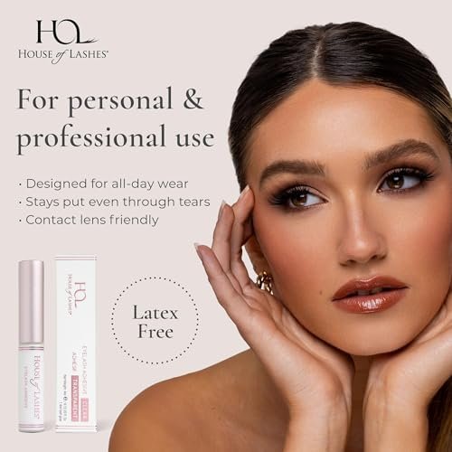 House of Lashes Latex-Free Clear Eyelash Glue for Sensitive Eyes, All-Day Wear, 2 Pack Avelisse