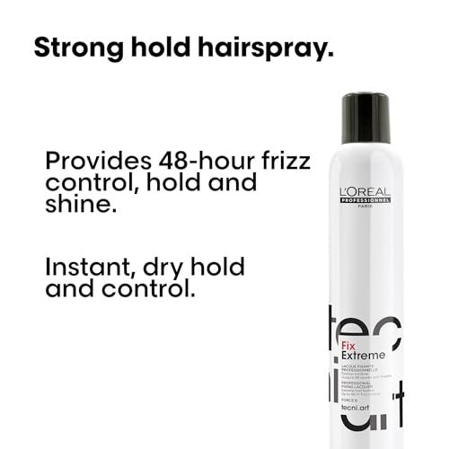 L'Oréal Professionnel Paris Fix Extreme Lacquer - Strong Hold Hairspray for All Hair Types, Anti-Frizz and Shine Avelisse