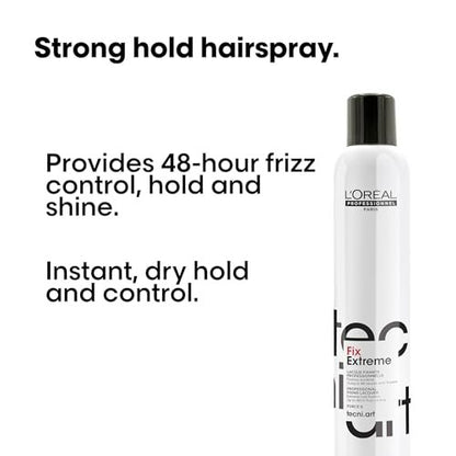 L'Oréal Professionnel Paris Fix Extreme Lacquer - Strong Hold Hairspray for All Hair Types, Anti-Frizz and Shine Avelisse