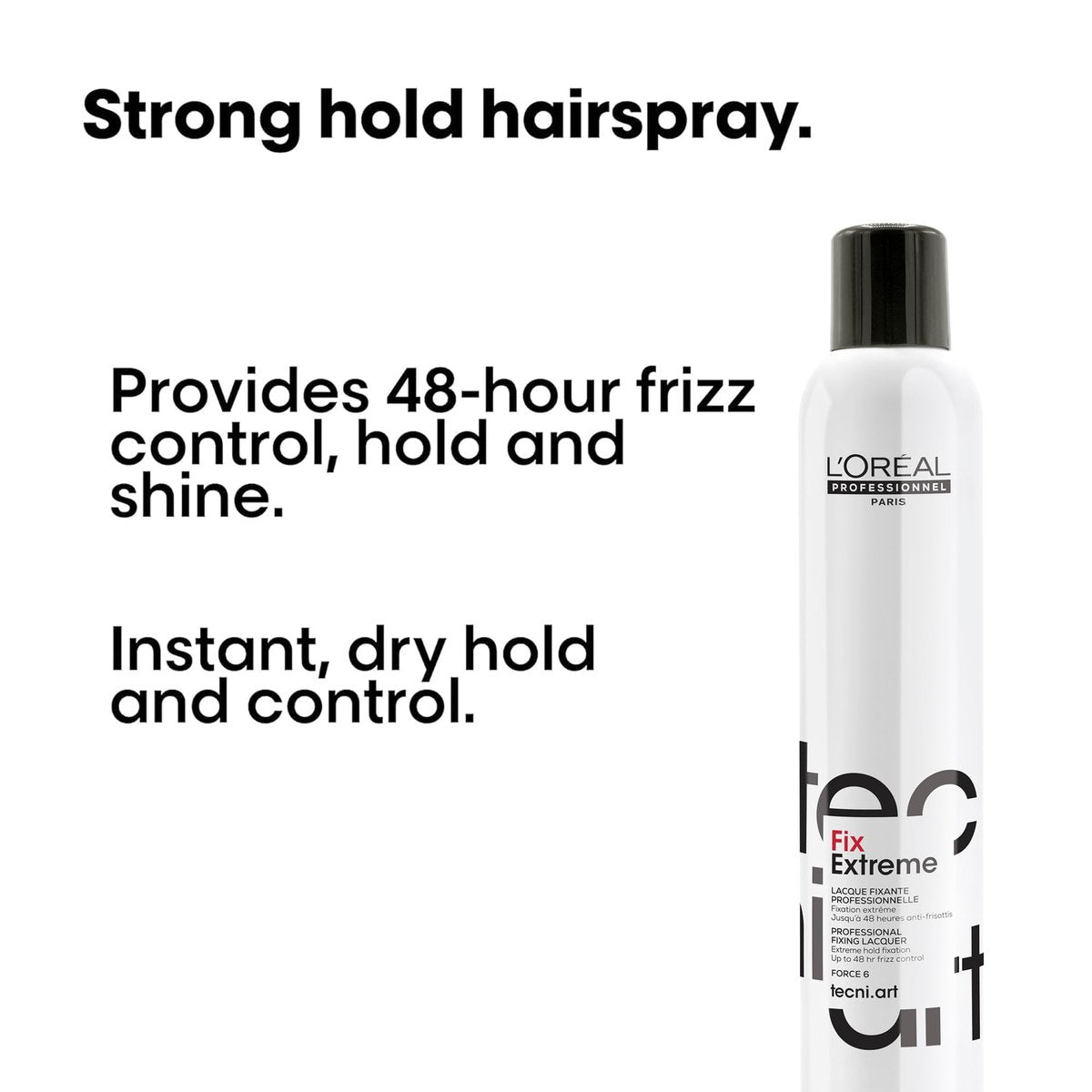 L'Oréal Professionnel Paris Fix Extreme Lacquer - Strong Hold Hairspray for All Hair Types, Anti-Frizz and Shine Avelisse