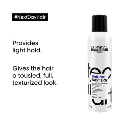 L'Oréal Professionnel Paris Volume Next Day Texture Hairspray – Light Hold, Matte Finish, 6.8 Fl Oz Avelisse