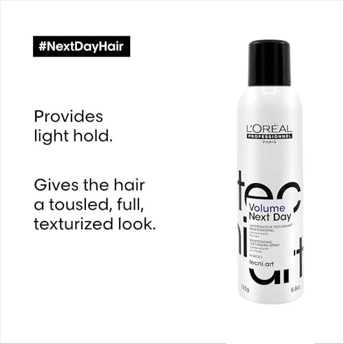 L'Oréal Professionnel Paris Volume Next Day Texture Hairspray – Light Hold, Matte Finish, 6.8 Fl Oz Avelisse