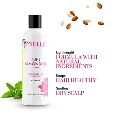 Mielle Organics Mint Almond Oil - Lightweight Dry Scalp Oil for Moisture & Healthier Hair, 8 Fl Oz Avelisse