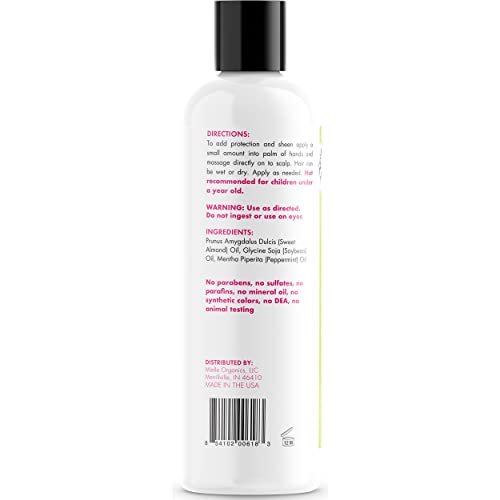 Mielle Organics Mint Almond Oil - Lightweight Dry Scalp Oil for Moisture & Healthier Hair, 8 Fl Oz Avelisse