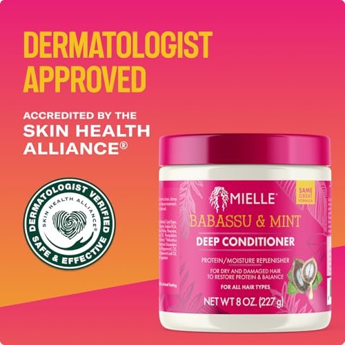 Mielle Organics Babassu & Mint Deep Conditioner with Protein – Moisturizing & Restorative Treatment for Dry, Damaged, Frizzy Hair (8 oz) - görsel 12