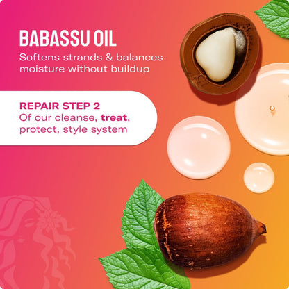Mielle Organics Babassu & Mint Deep Conditioner with Protein – Moisturizing & Restorative Treatment for Dry, Damaged, Frizzy Hair (8 oz)
