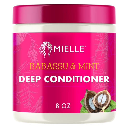 Mielle Organics Babassu & Mint Deep Conditioner with Protein – Moisturizing & Restorative Treatment for Dry, Damaged, Frizzy Hair (8 oz)