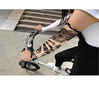 20pcs Temporary Tattoo Arm Sleeves - Tribal, Tiger, Dragon, Skull Designs - Nylon Unisex Stretchable Cosplay Accessories