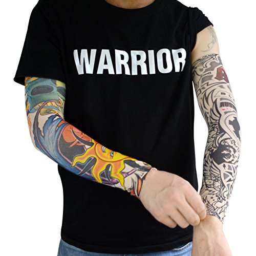 20pcs Temporary Tattoo Arm Sleeves - Tribal, Tiger, Dragon, Skull Designs - Nylon Unisex Stretchable Cosplay Accessories - görsel 8