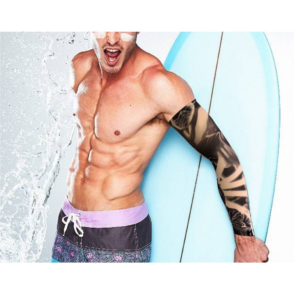 20pcs Temporary Tattoo Arm Sleeves - Tribal, Tiger, Dragon, Skull Designs - Nylon Unisex Stretchable Cosplay Accessories - görsel 13