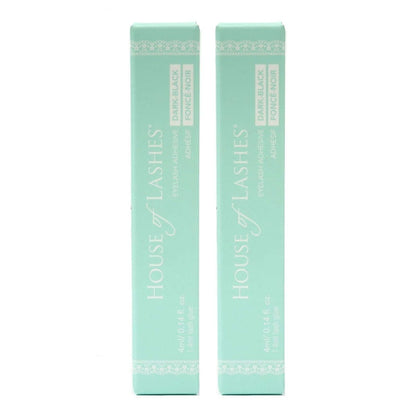 House of Lashes Dark Eyelash Glue Adhesive - Latex-Free, Cruelty-Free, 2-Pack (0.14 Fl Oz Each) Avelisse