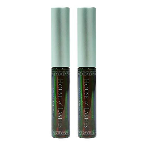 House of Lashes Dark Eyelash Glue Adhesive - Latex-Free, Cruelty-Free, 2-Pack (0.14 Fl Oz Each) Avelisse