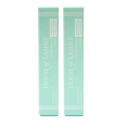 House of Lashes Dark Eyelash Glue Adhesive - Latex-Free, Cruelty-Free, 2-Pack (0.14 Fl Oz Each) Avelisse