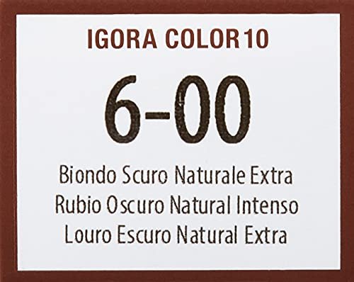 Schwarzkopf Professional Igora Color10 6-00 Dark Blonde Natural Extra Permanent Hair Color Cream – Ammonia Free & Cruelty Free (60ml) Avelisse