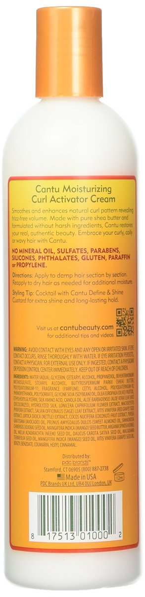 Cantu Natural Hair Curl Activator Cream - 12 oz (Pack of 6) for Defined, Moisturized Curls - görsel 3