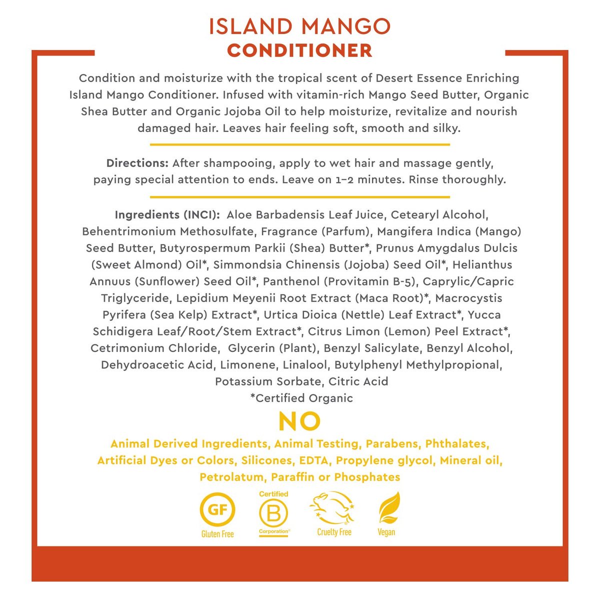 Desert Essence Island Mango Conditioner – Enriching, Detangling, & Naturally Moisturizing – 8 fl oz - görsel 5