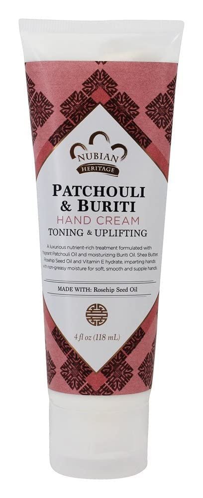 Nubian Heritage Patchouli & Buriti Hand Cream - 4 oz Moisturizing & Nourishing