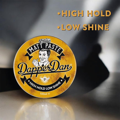 Dapper Dan Matt Paste - High Hold Low Shine Hair Paste for Men, Adds Texture with Flexible Hold, Vintage Cologne Fragrance, 100ml Avelisse