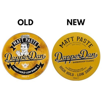 Dapper Dan Matt Paste - High Hold Low Shine Hair Paste for Men, Adds Texture with Flexible Hold, Vintage Cologne Fragrance, 100ml Avelisse