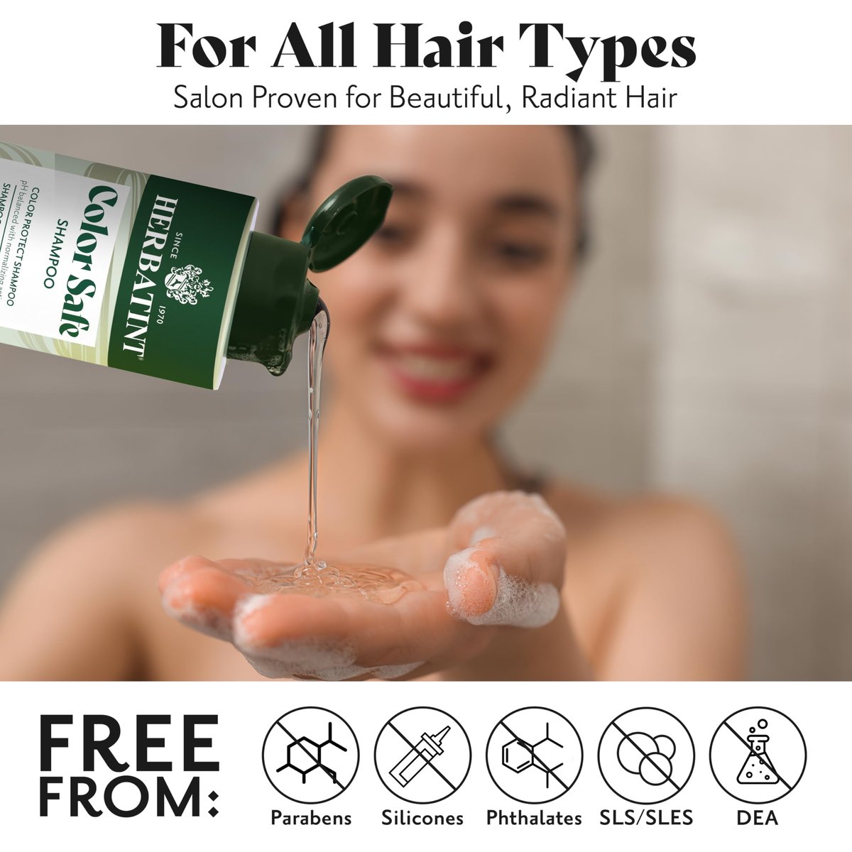Herbatint Color Safe Shampoo for Color-Treated Hair - Aloe Vera, Sulfate-Free - 8.8 Fl Oz Avelisse