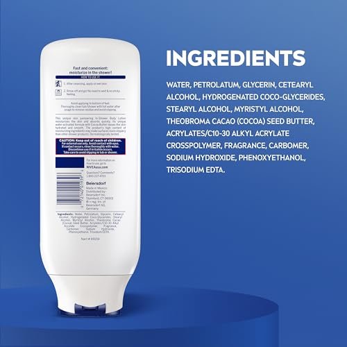 NIVEA Cocoa Butter In Shower Lotion, Water Activated Moisturizer for Dry to Very Dry Skin, 13.5 oz - görsel 11