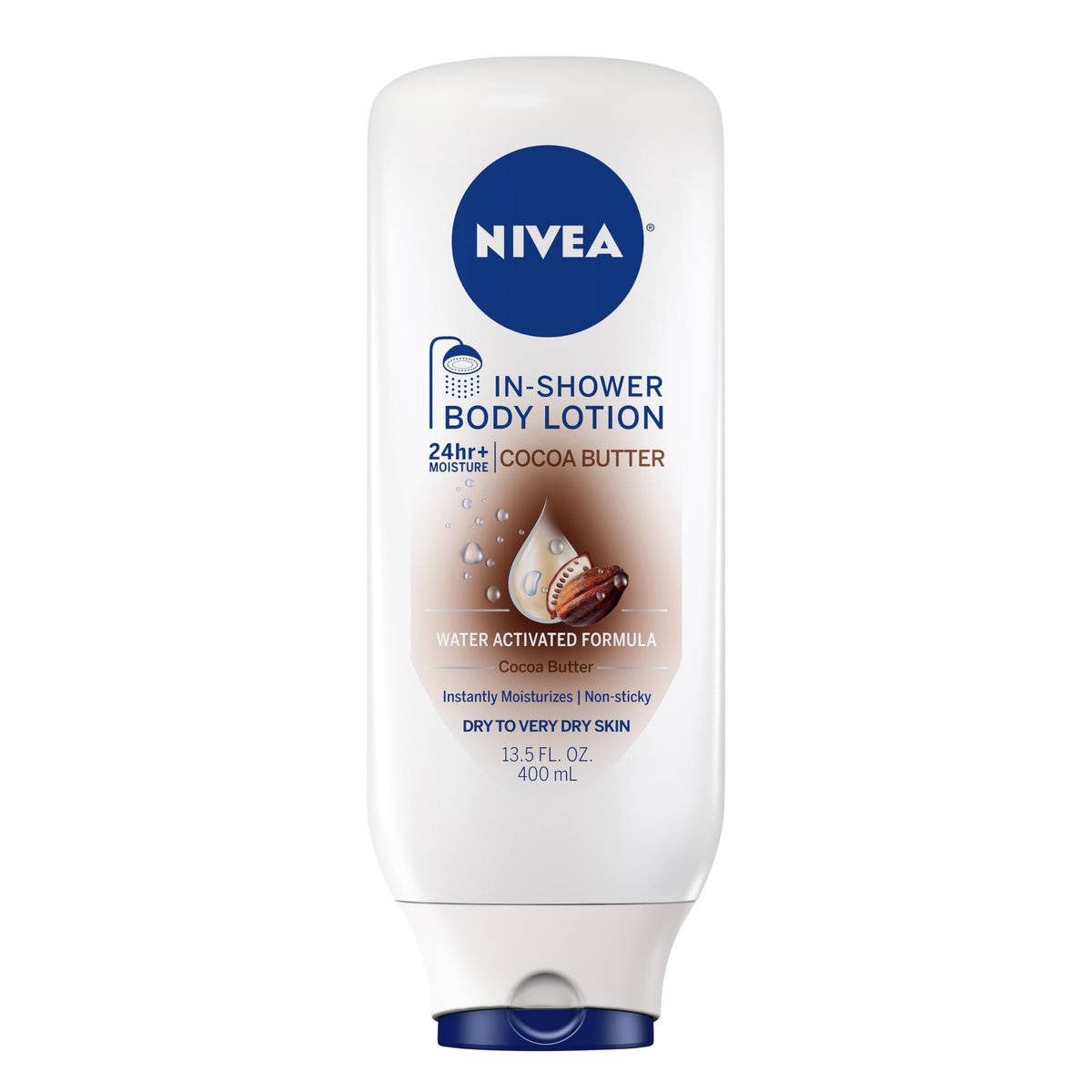 NIVEA Cocoa Butter In Shower Lotion, Water Activated Moisturizer for Dry to Very Dry Skin, 13.5 oz - görsel 2