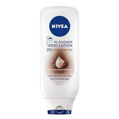 NIVEA Cocoa Butter In Shower Lotion, Water Activated Moisturizer for Dry to Very Dry Skin, 13.5 oz