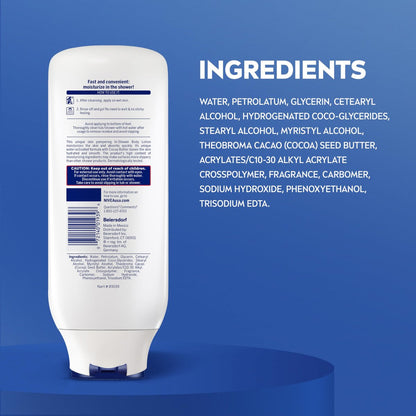 NIVEA Cocoa Butter In Shower Lotion, Water Activated Moisturizer for Dry to Very Dry Skin, 13.5 oz