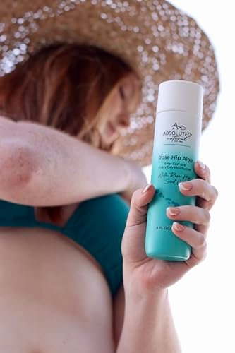 Absolutely Natural After Sun Lotion & Moisturizer with Aloe Vera, Rose Hip Oils, & Vitamin E | Helps Prevent Anti-Aging & Sunburn Relief - 8 Fl Oz Avelisse