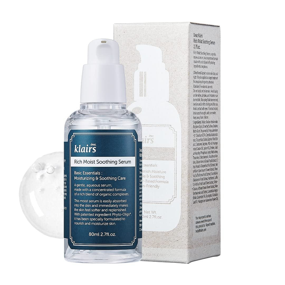 DearKlairs Rich Moist Soothing Serum - Instant Absorption, Non-Greasy, Hydrating, Cooling Basic Skincare, Unscented, 2.7 Fl Oz Avelisse