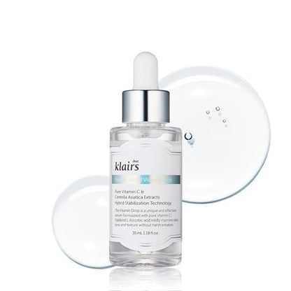 DearKlairs Vitamin C Serum, Gentle 5% Pure Vitamin C & EGF Peptides, for Uneven Skin Tone, Brightening, Dark Spot Care, Sensitive Skin, Non-Irritating, Korean Skincare 1.18 Fl Oz