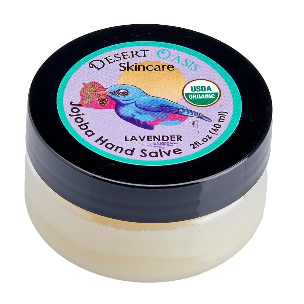 Organic Lavender Hand Salve – Soothes Dry, Cracked Hands & Cuticles with Jojoba Oil & Beeswax | Desert Oasis Skincare (2 oz) - görsel 1