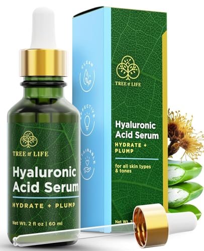 Tree of Life Hyaluronic Acid Serum for Face – Deep Hydration for Dry, Dehydrated & Sensitive Skin – Dermatologist Tested – 2 Fl Oz - görsel 1