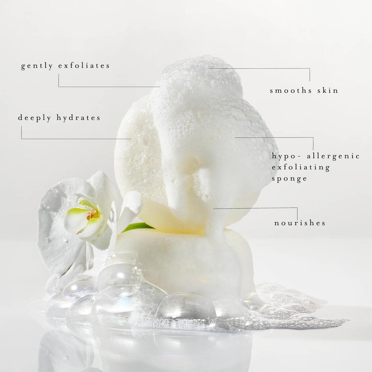 kai Body Buffer – 2 Count Exfoliating Bath Sponges with Built-in Cleanser, Gardenia Scent, Vegan & Cruelty-Free Avelisse