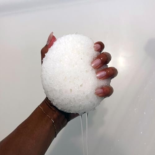 kai Body Buffer – 2 Count Exfoliating Bath Sponges with Built-in Cleanser, Gardenia Scent, Vegan & Cruelty-Free Avelisse