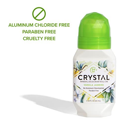 Crystal Essence Mineral Roll-On Deodorant, Vanilla Jasmine, 2.25 fl oz (Pack of 3) - Aluminum-Free, Natural Deodorant for Women and Men - görsel 8