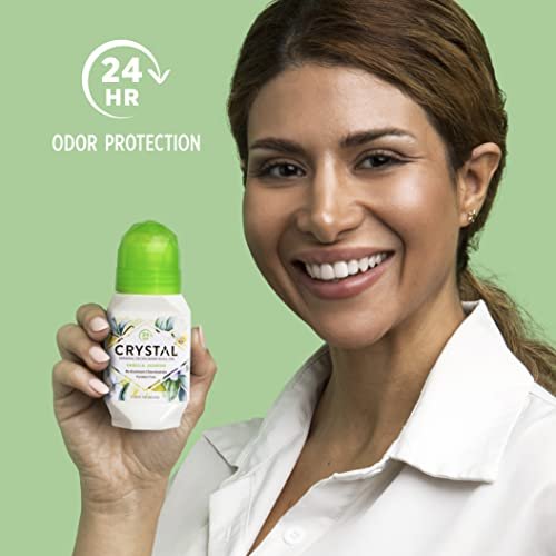 Crystal Essence Mineral Roll-On Deodorant, Vanilla Jasmine, 2.25 fl oz (Pack of 3) - Aluminum-Free, Natural Deodorant for Women and Men - görsel 6