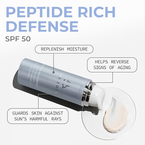COSMEDIX Peptide-Rich Defense Face Moisturizer with SPF 50 – Hydrating Sunscreen for Dark Spots, Fine Lines & Wrinkles Avelisse