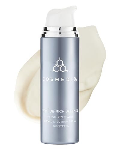 COSMEDIX Peptide-Rich Defense Face Moisturizer with SPF 50 – Hydrating Sunscreen for Dark Spots, Fine Lines & Wrinkles Avelisse