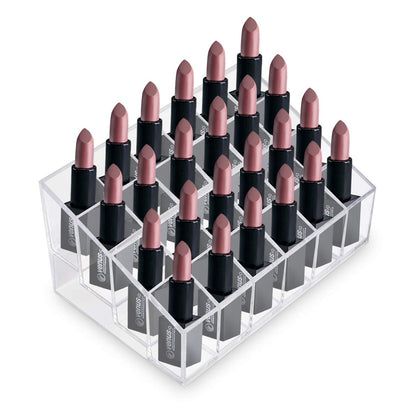 Super Z Outlet Transparent Acrylic Cosmetic Makeup Organizer – Clear Case Display Rack for Lipstick, Brushes, Bottles & More