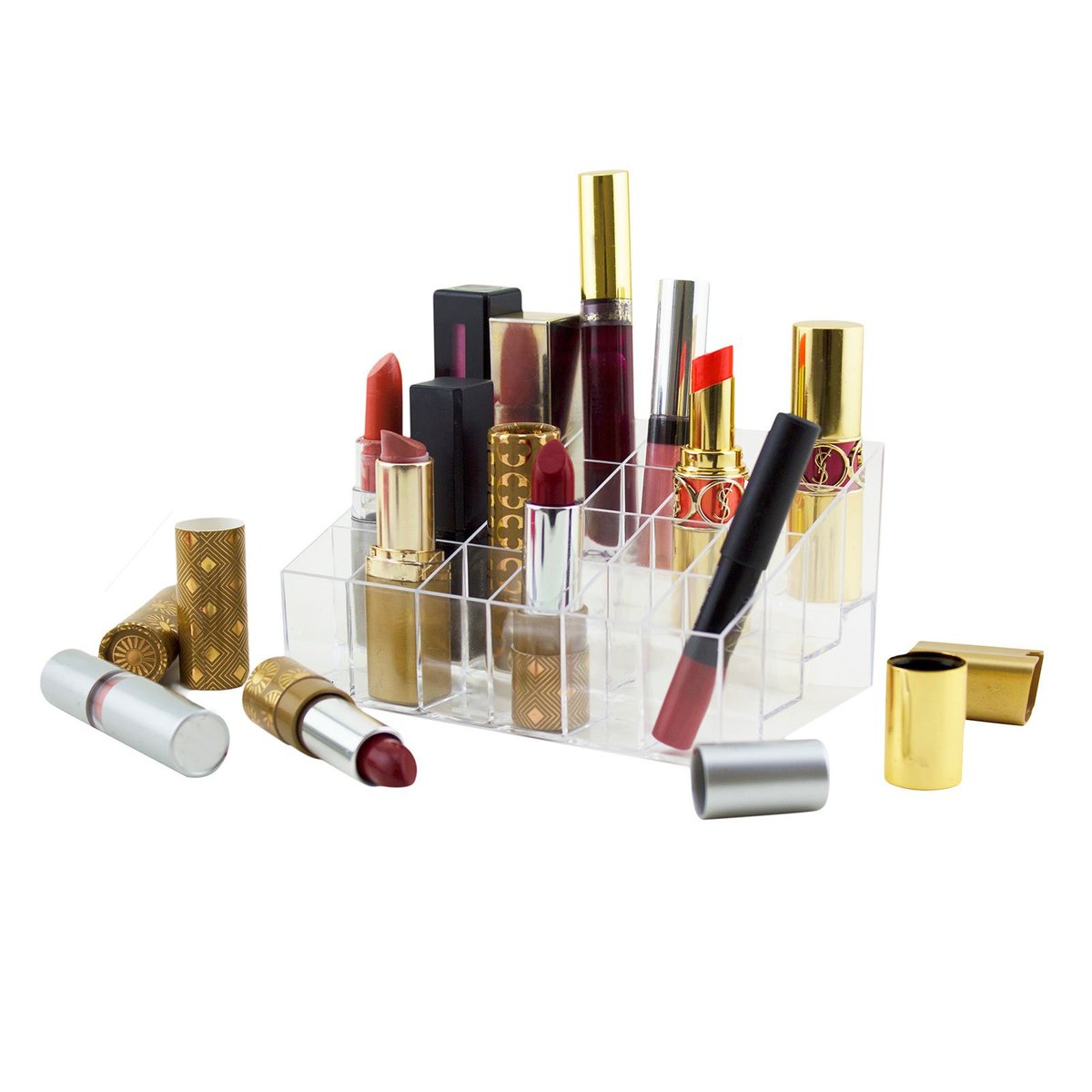 Super Z Outlet Transparent Acrylic Cosmetic Makeup Organizer – Clear Case Display Rack for Lipstick, Brushes, Bottles & More - görsel 3